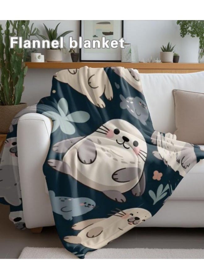 Children's or student cartoon flannel thin blanket (warm and comfortable, suitable for sleep, games) 100cm*150cm