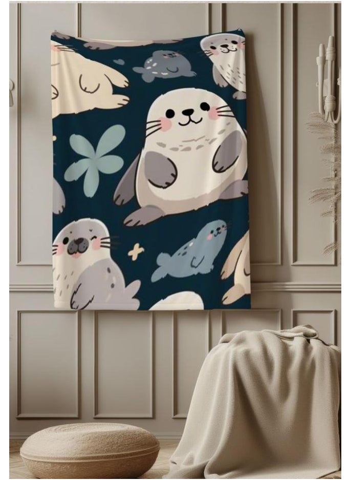 Children's or student cartoon flannel thin blanket (warm and comfortable, suitable for sleep, games) 100cm*150cm