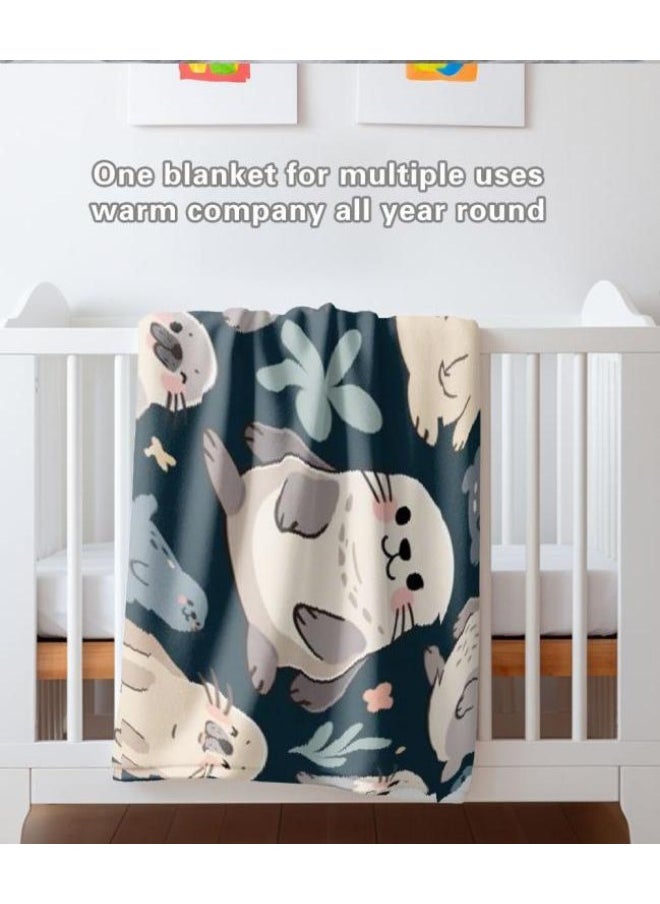 Children's or student cartoon flannel thin blanket (warm and comfortable, suitable for sleep, games) 100cm*150cm