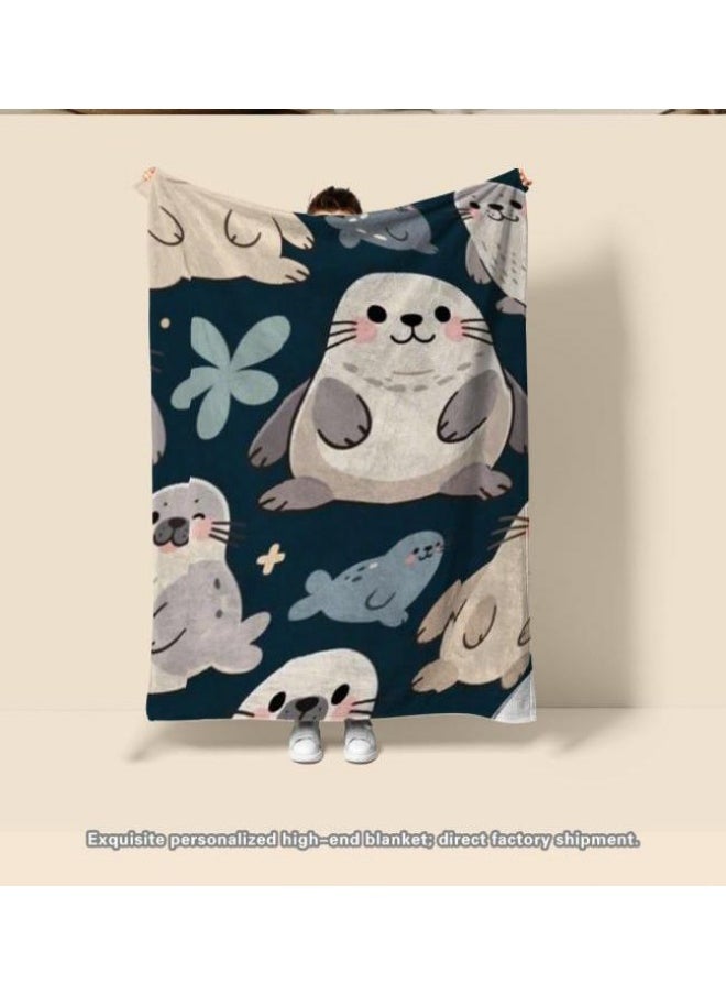 Children's or student cartoon flannel thin blanket (warm and comfortable, suitable for sleep, games) 100cm*150cm