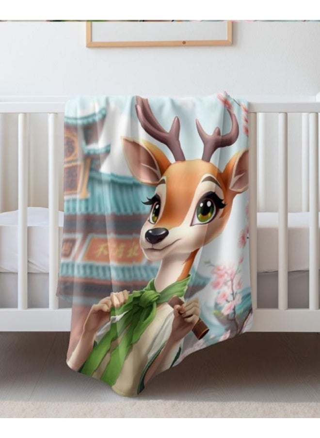 Children's or student cartoon flannel thin blanket (warm and comfortable, suitable for sleep, games) 100cm*150cm - 89