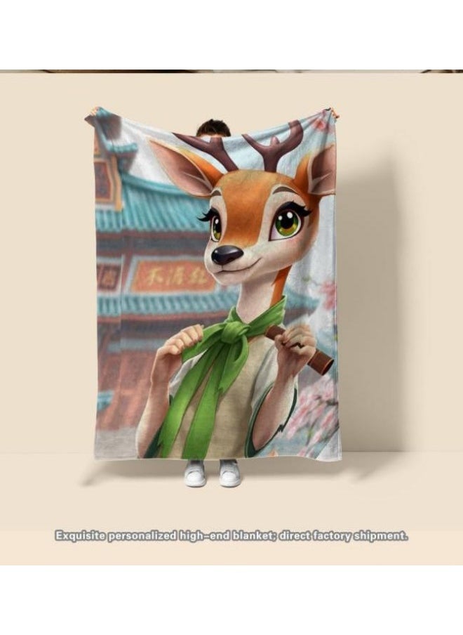 Children's or student cartoon flannel thin blanket (warm and comfortable, suitable for sleep, games) 100cm*150cm - 89