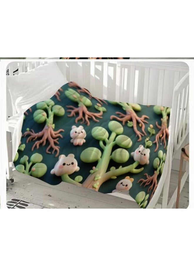 Children's or student cartoon flannel thin blanket (warm and comfortable, suitable for sleep, games) 100cm*150cm