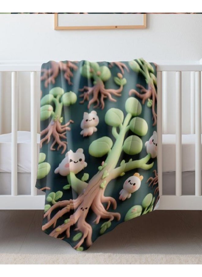 Children's or student cartoon flannel thin blanket (warm and comfortable, suitable for sleep, games) 100cm*150cm