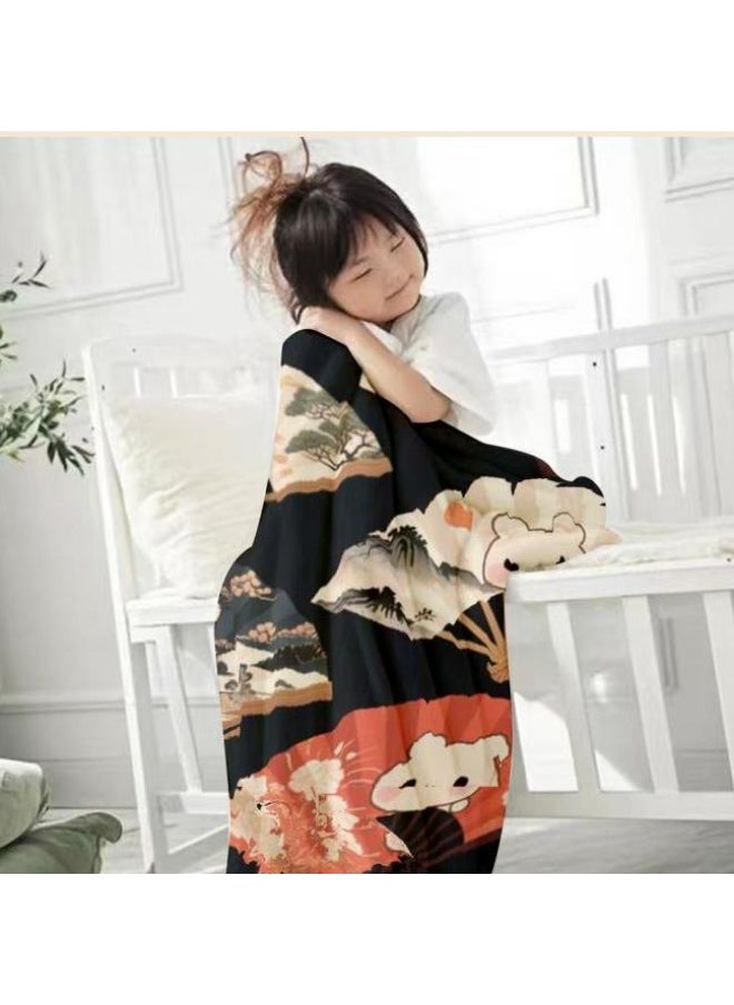 Children's or student cartoon flannel thin blanket (warm and comfortable, suitable for sleep, games) 100cm*150cm - 740