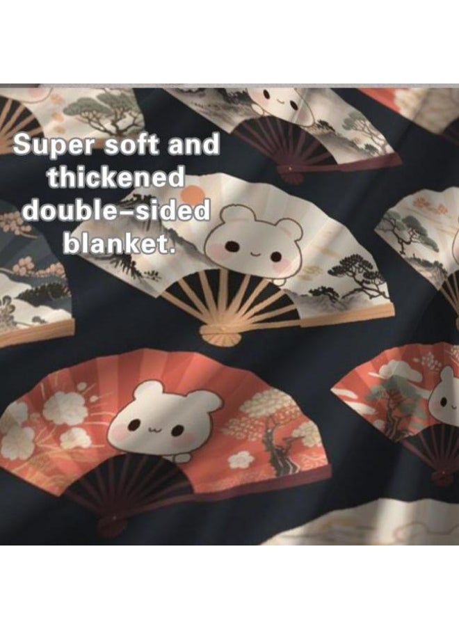 Children's or student cartoon flannel thin blanket (warm and comfortable, suitable for sleep, games) 100cm*150cm - 740