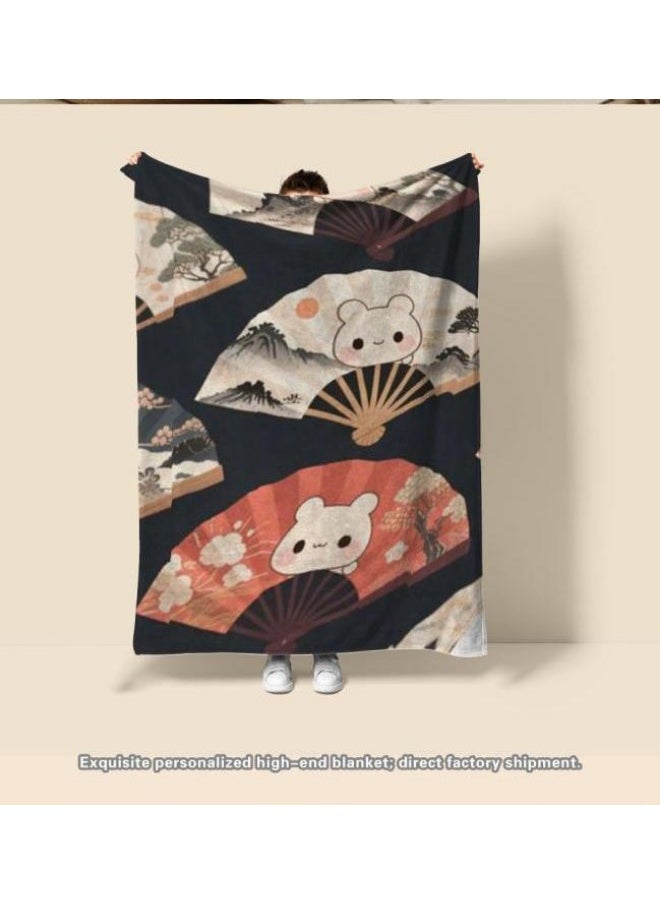 Children's or student cartoon flannel thin blanket (warm and comfortable, suitable for sleep, games) 100cm*150cm - 740