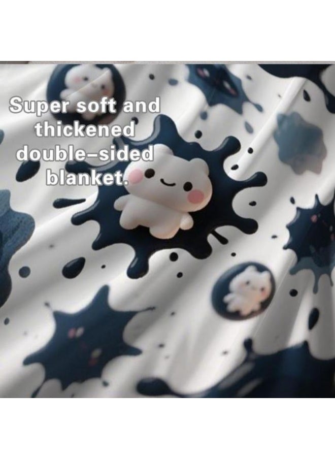 Children's or student cartoon flannel thin blanket (warm and comfortable, suitable for sleep, games) 100cm*150cm