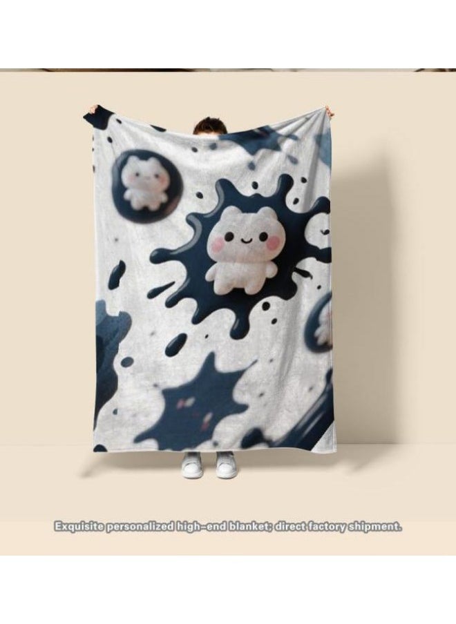 Children's or student cartoon flannel thin blanket (warm and comfortable, suitable for sleep, games) 100cm*150cm