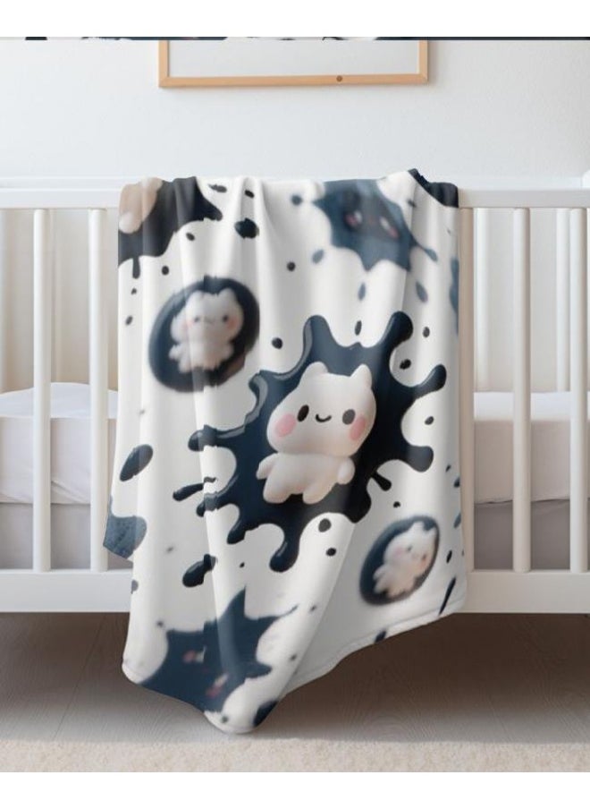 Children's or student cartoon flannel thin blanket (warm and comfortable, suitable for sleep, games) 100cm*150cm