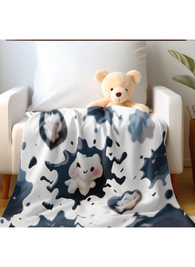 Children's or student cartoon flannel thin blanket (warm and comfortable, suitable for sleep, games) 100cm*150cm