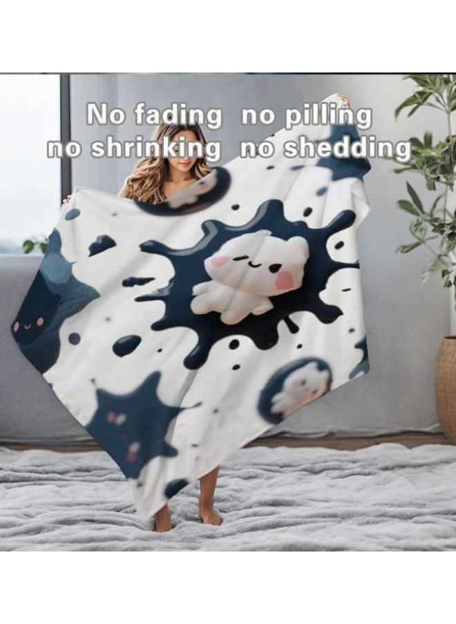 Children's or student cartoon flannel thin blanket (warm and comfortable, suitable for sleep, games) 100cm*150cm