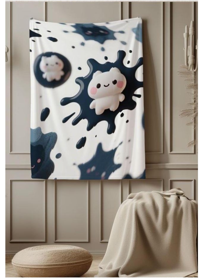 Children's or student cartoon flannel thin blanket (warm and comfortable, suitable for sleep, games) 100cm*150cm