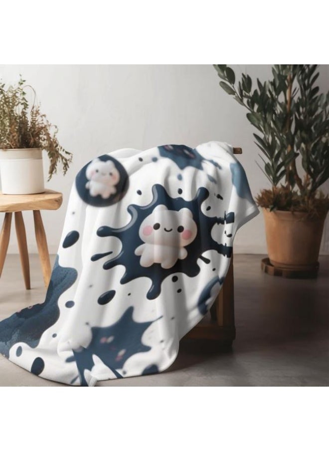 Children's or student cartoon flannel thin blanket (warm and comfortable, suitable for sleep, games) 100cm*150cm