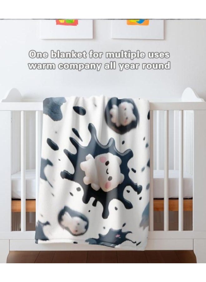 Children's or student cartoon flannel thin blanket (warm and comfortable, suitable for sleep, games) 100cm*150cm