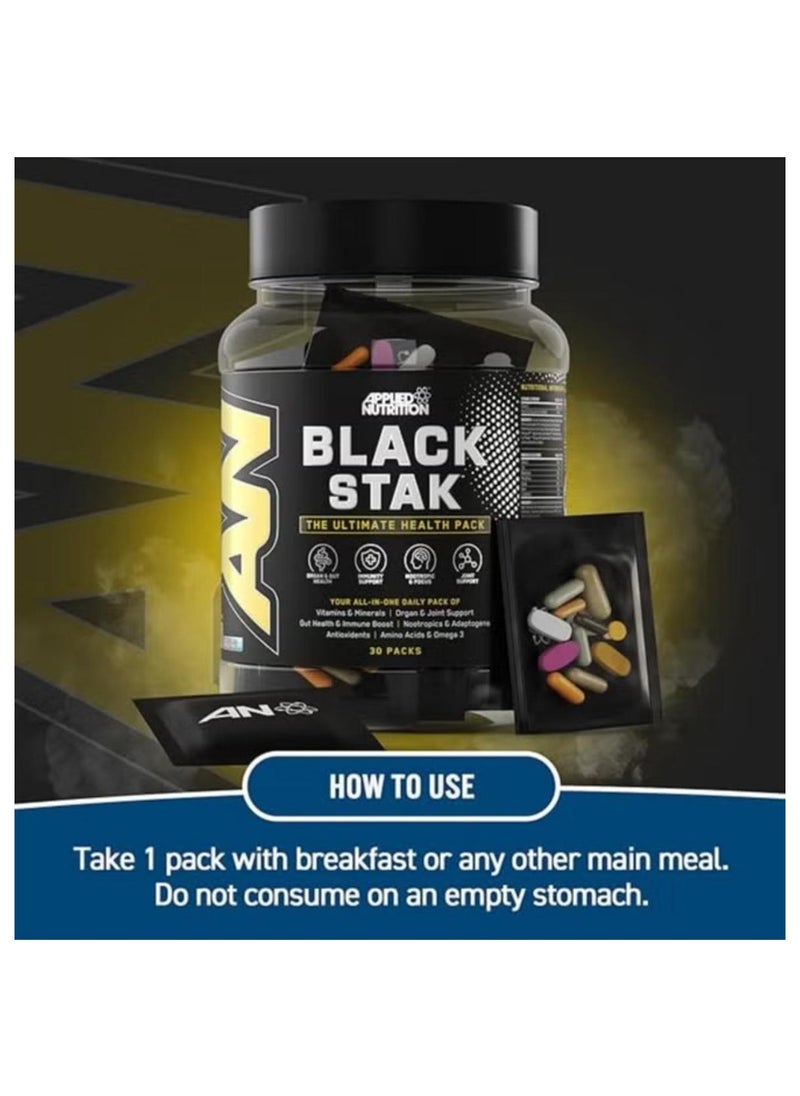 Black Stack - Complete Performance Complex - 30 All-in-One Sachets for Health and Immune Support with Multivitamins Antioxidants Aminos Minerals Enzymes and More