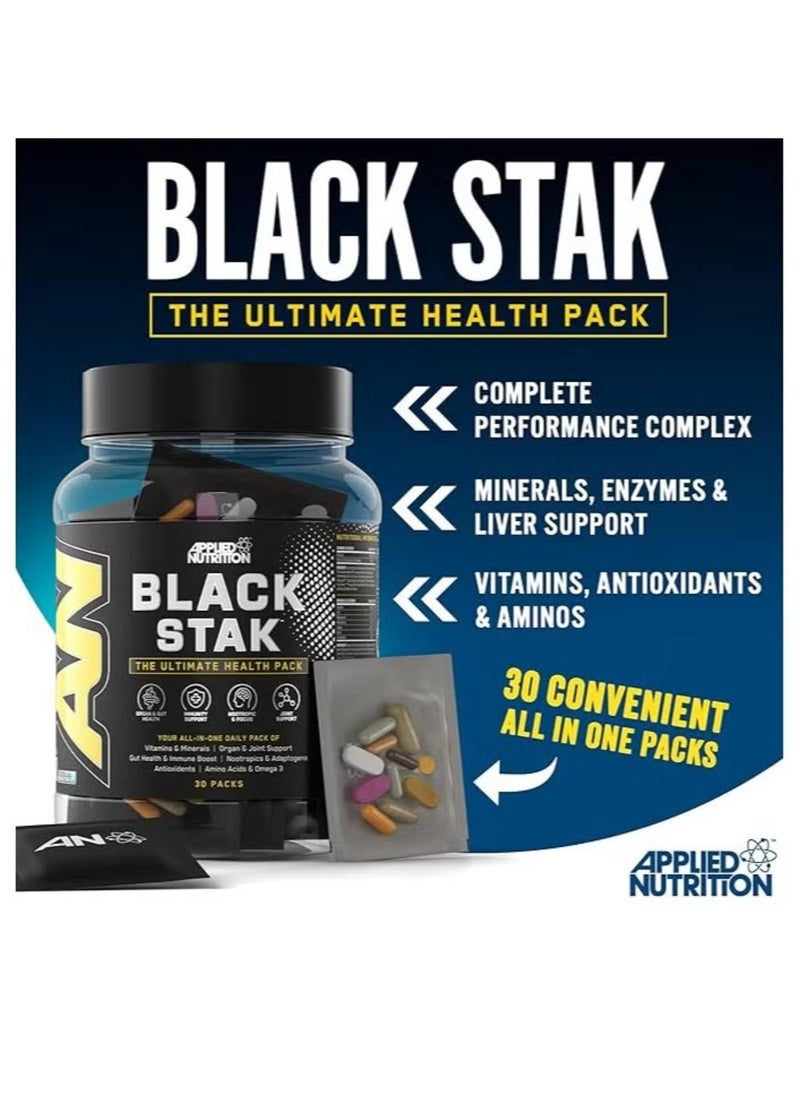 Black Stack - Complete Performance Complex - 30 All-in-One Sachets for Health and Immune Support with Multivitamins Antioxidants Aminos Minerals Enzymes and More