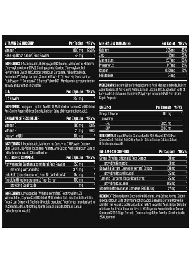 Black Stack - Complete Performance Complex - 30 All-in-One Sachets for Health and Immune Support with Multivitamins Antioxidants Aminos Minerals Enzymes and More