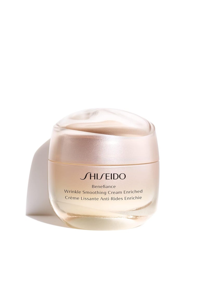 Shiseido Benefiance Wrinkle Smoothing Cream Enriched - Anti-Aging Moisturizer for Dry to Very Dry Skin - Visibly Corrects Wrinkles & Intensely Hydrates - Non-Comedogenic
