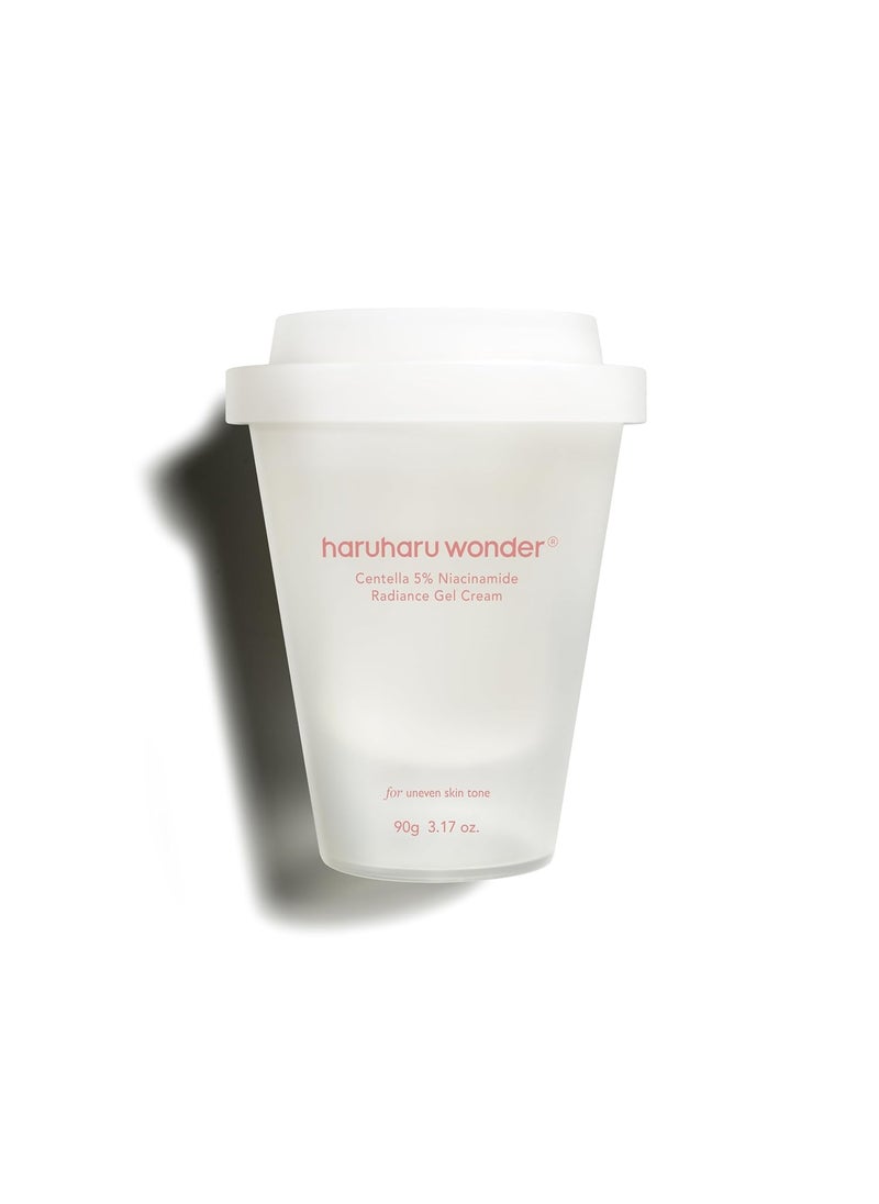 HARUHARU wonder Centella 5% Niacinamide Radiance Gel Cream, Hydrating & Soothing, Ultra-Lightweight, Improves Skin Tone, Pore Minimizer, Oil Control, For All Skin Types, 3.17 fl. Oz