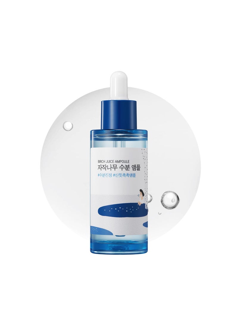 ROUND LAB Birch Juice Moisturizing Ampoule 1.69 Fl Oz, 7-Second Hydration Absorption, 72-hour long-lasting moisture, Watery Texture for Layering, Face Moisturizer for Sensitive Skin, Korean Skincare