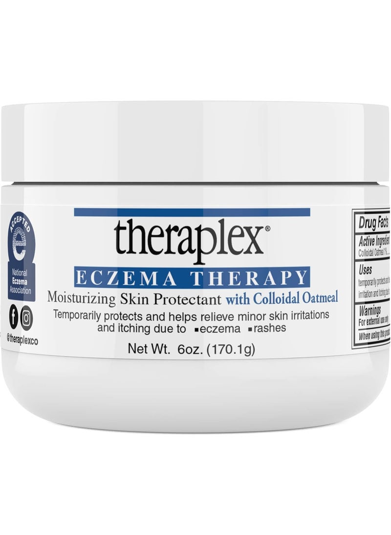 Theraplex Eczema Therapy (6 oz) - Moisturizing Skin Protectant with Natural Colloidal Oatmeal, Noncomedogenic, and Hypoallergenic, Fragrance-Free - National Eczema Association Seal of Approval