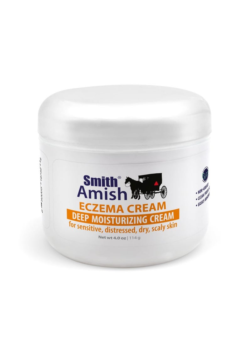 Eczema deep Moisturizing Cream for sensitive, distressed, dry, scaly skin, with Colloidal Oatmeal and Vitamin B5. 4 oz jar.