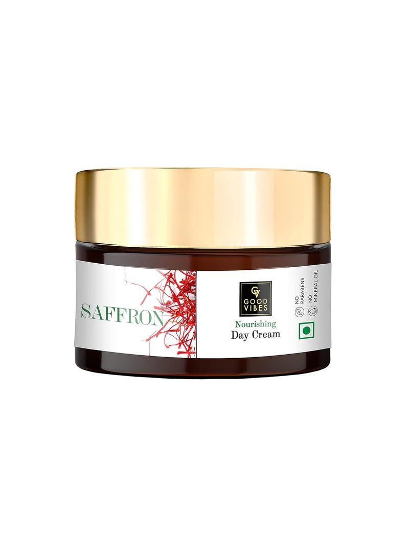 Good Vibes Saffron Nourishing Day Cream - 50 g - Hydrating and Nourishing Formula to Heal Dull Damaged Skin