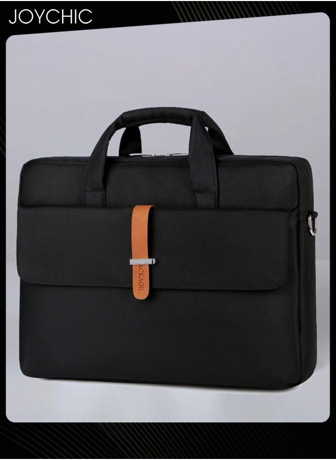 14 inch Brief Bussiness Office Laptop Bag Large Capacity Briefcase Shoulder Bag Messenger Bag Computer and Tablet Carrying Case for Men and Women Work School Travel Black