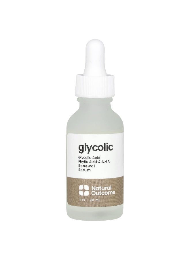 Natural Outcome, Glycolic, Renewal Serum, Fragrance Free, 1 oz (30 ml)
