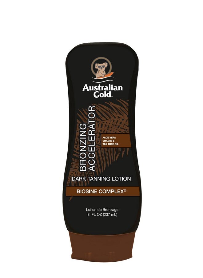 Australian Gold Dark Tanning Accelerator Lotion With Bronzer, 8 Ounce, New Package Same Formula