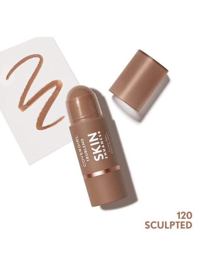 CoverGirl Trublend Skin Enhancer Balm, 120 Sculpted, Contour Stick, Vegan Formula, Easy to Use, Glides on Effortlessly, Non-Greasy, Doesn't Crease, 0.21oz