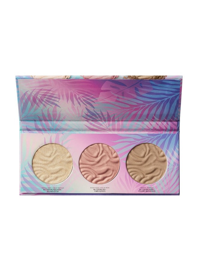 Physicians Formula Murumuru Butter Bronzer Face Powder Makeup Set, Includes Nourishing Butter Bronzer, Highlighter, Blush, Dermatologist Tested, Vegan & Cruelty-Free - Glow Face Palette