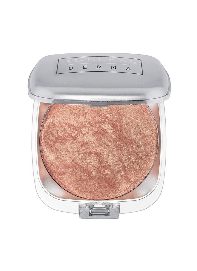 Ageless Derma Baked Mineral Makeup Healthy Blush with Botanical Extracts (Apricot Swirl) Made in USA. Highlighter Makeup