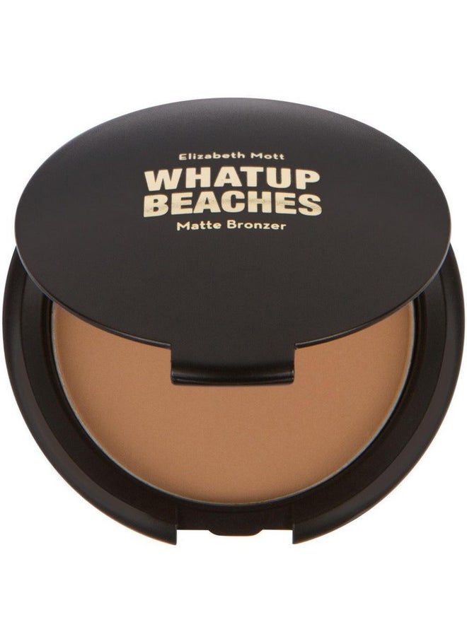 Elizabeth Mott Whatup Beaches Bronzer Face Powder Contour Kit - Vegan and Cruelty Free Facial Compact Bronzing Powder for Contouring and Sun Kissed Makeup Finish - Matte shade (10 g)