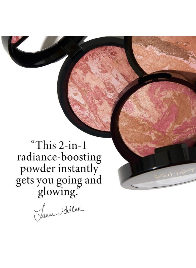LAURA GELLER NEW YORK Baked Blush-n-Bronze Marbleized 2-in-1 Sculpting Bronzer Blush - Rose Bronze - Contour Face with a Radiant Flush