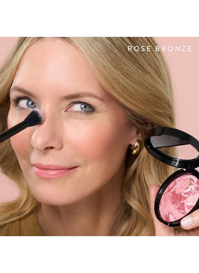 LAURA GELLER NEW YORK Baked Blush-n-Bronze Marbleized 2-in-1 Sculpting Bronzer Blush - Rose Bronze - Contour Face with a Radiant Flush