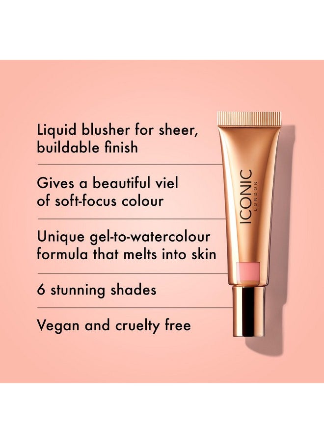 ICONIC LONDON Sheer Blush | Lightweight Liquid Cream Blush, Cruelty Free, Vegan Makeup, Rose Riot (Light Pink) 0.42 Fl oz