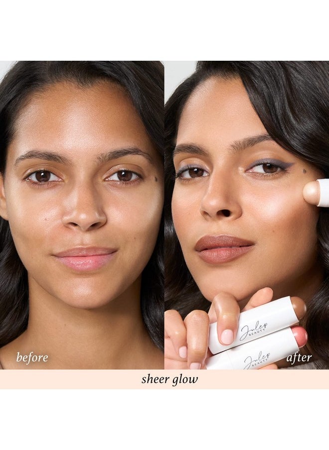 Julep Skip The Brush Cream to Powder Highlighter Stick- Sheer Glow - Blendable and Buildable Color - 2-in-1 Makeup Stick