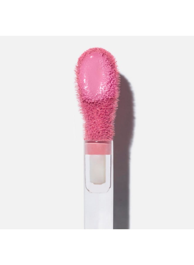 Saie Dew Blush - Lightweight Liquid Blush with a Blendable + Buildable Cream Finish - Dewy Cheek Tint with Doe Foot Wand Makeup Applicator - Cool Baby Pink Blush - Baby (.40 oz)