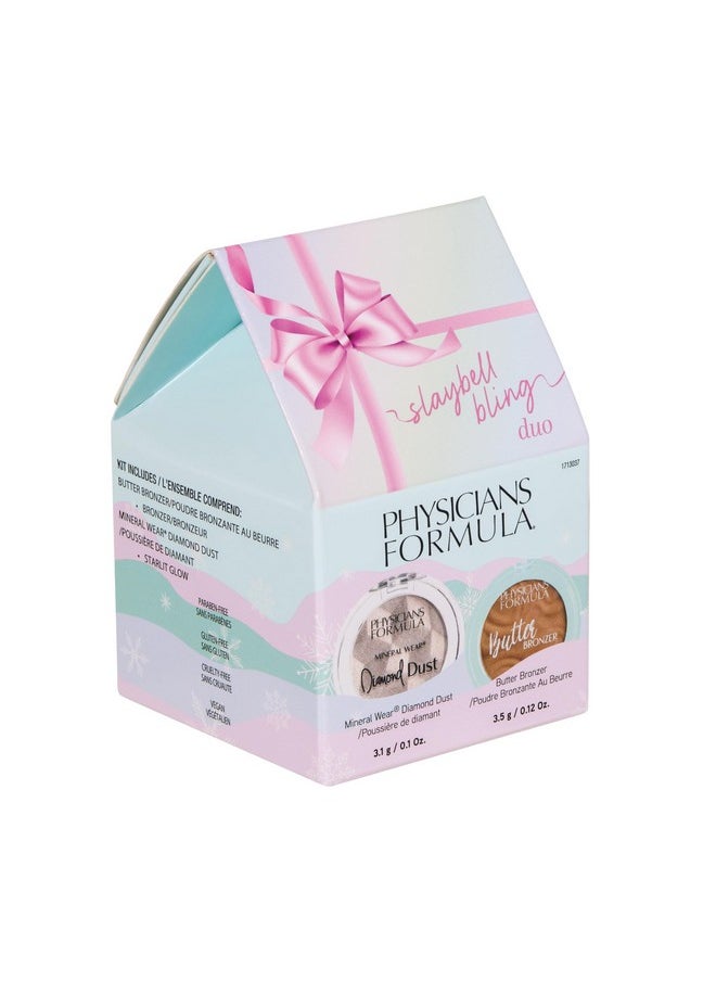 Physicians Formula Slaybell Bling Duo - Butter Bronzer & Diamond Dust Holiday Gift Set, Murumuru Butter Infused for a Radiant Glow, Cruelty Free & Vegan