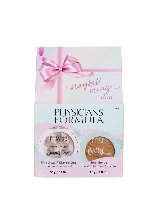 Physicians Formula Slaybell Bling Duo - Butter Bronzer & Diamond Dust Holiday Gift Set, Murumuru Butter Infused for a Radiant Glow, Cruelty Free & Vegan