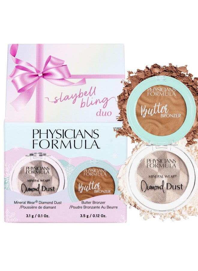 Physicians Formula Slaybell Bling Duo - Butter Bronzer & Diamond Dust Holiday Gift Set, Murumuru Butter Infused for a Radiant Glow, Cruelty Free & Vegan