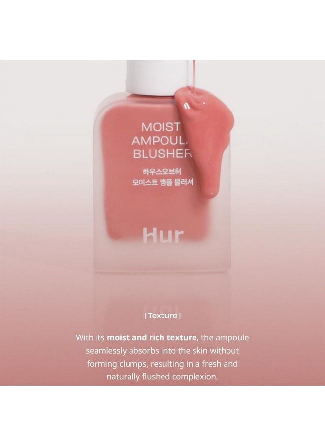 House of Hur Moist Ampoule Blusher, Buildable Water-based Formula, Infused with over 50% moisture essence, no tackiness, long-lasting moisture, weightless feel (05 Peach Coral, 20ml)