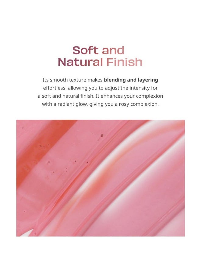 House of Hur Moist Ampoule Blusher, Buildable Water-based Formula, Infused with over 50% moisture essence, no tackiness, long-lasting moisture, weightless feel (05 Peach Coral, 20ml)