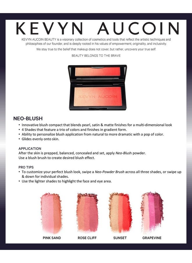 Kevyn Aucoin The Neo-Blush, Pink Sand: Blush makeup compact. Trio palette of gradient colors. Blends pearl, satin & matte finishes for highlighting cheeks. Personalized looks. Natural to pop of color.
