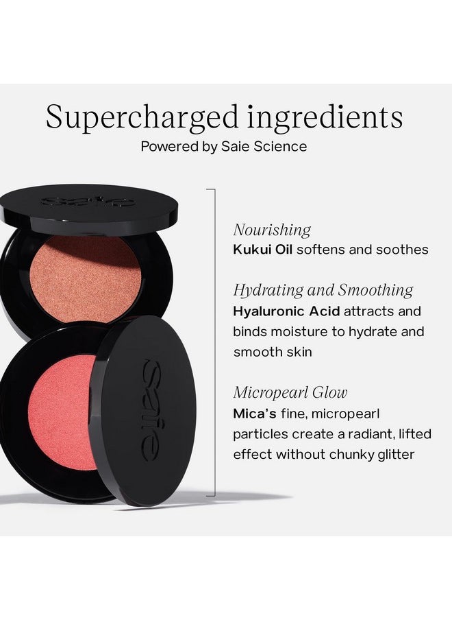 Saie Glow Sculpt Multi-Use Highlighter + Cream Blush - Lightweight with Hyaluronic Acid + Micropearl for Radiant, Glowing Skin - Peachglow (.02 oz)