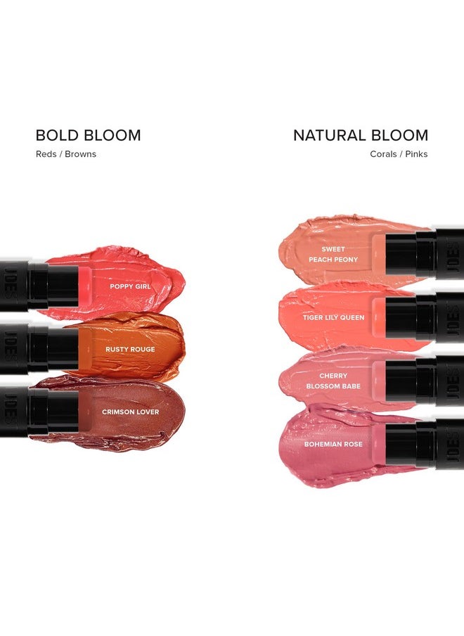 Nudestix Nudies Bloom Dewy and Radiant Cream Blush 3-in-1 All Over Face Colour For Cheeks, Eyes and Lips w/Blending Brush (Bohemian Rose)