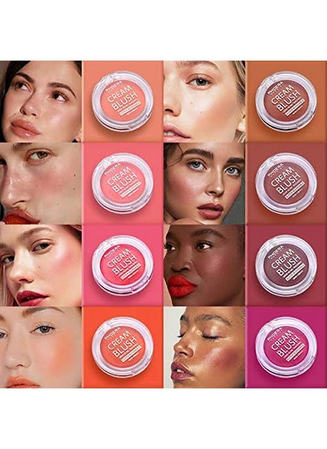 PHOERA Makeup Face Cheek Blush Cream Matte Blusher Super blend-able Sweat-Resistant Pressed Foundation Non_Greasy Palette (102 PEACH)