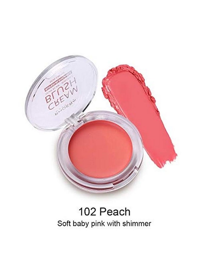 PHOERA Makeup Face Cheek Blush Cream Matte Blusher Super blend-able Sweat-Resistant Pressed Foundation Non_Greasy Palette (102 PEACH)